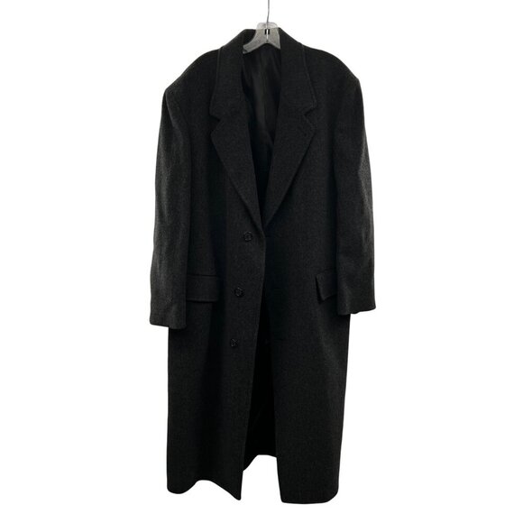 London Fog Women's Wool Dust Pea Coat Button Up Charcoal Size 44 Reg Medium - Picture 1 of 9